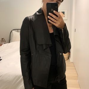 Anthropologie Black Moto Leather Jacket